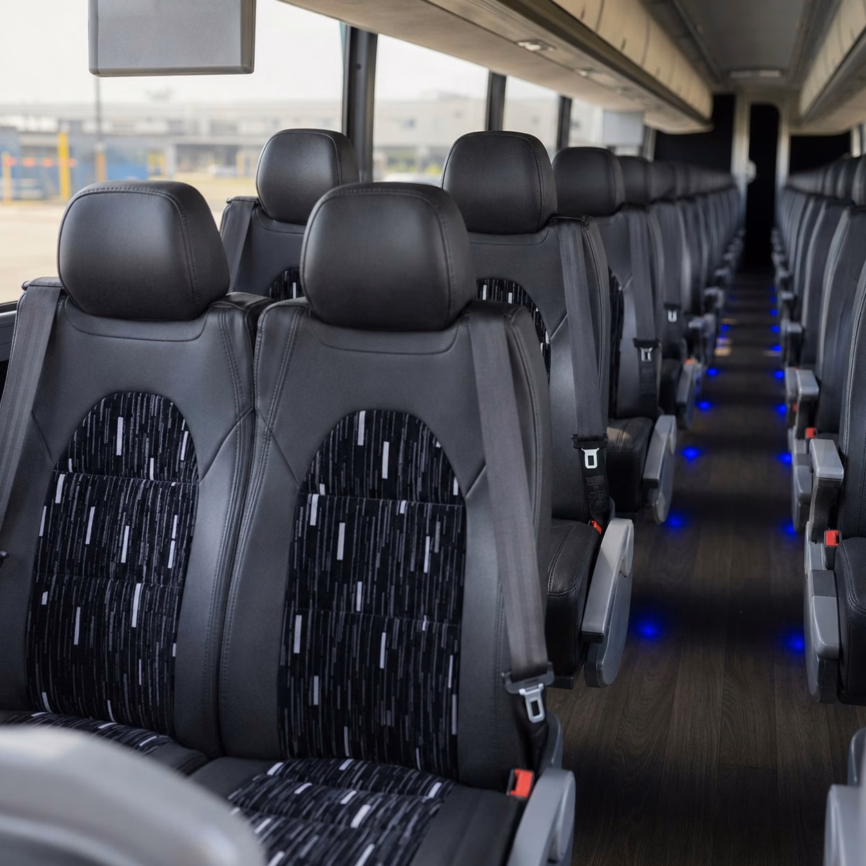 new york city charter bus interior